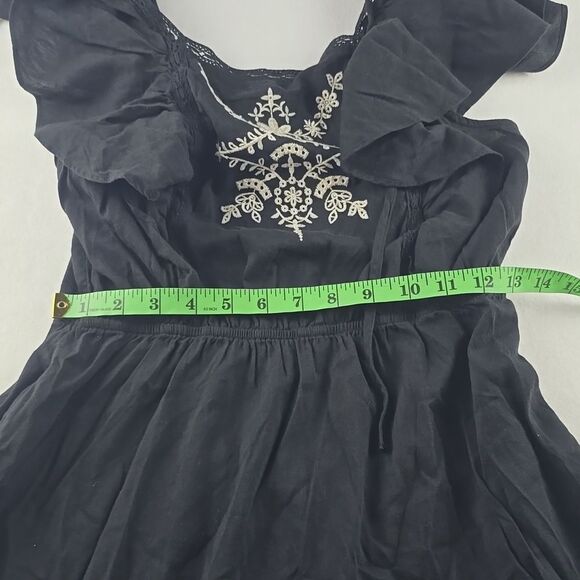 Old Navy -716‎ NWT Black Waist-Defined Flutter-Sleeve Tie-Back Mini Dress Small - Picture 12 of 12